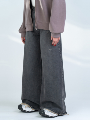 شلوارجین فول بگ قد 110 مشکی