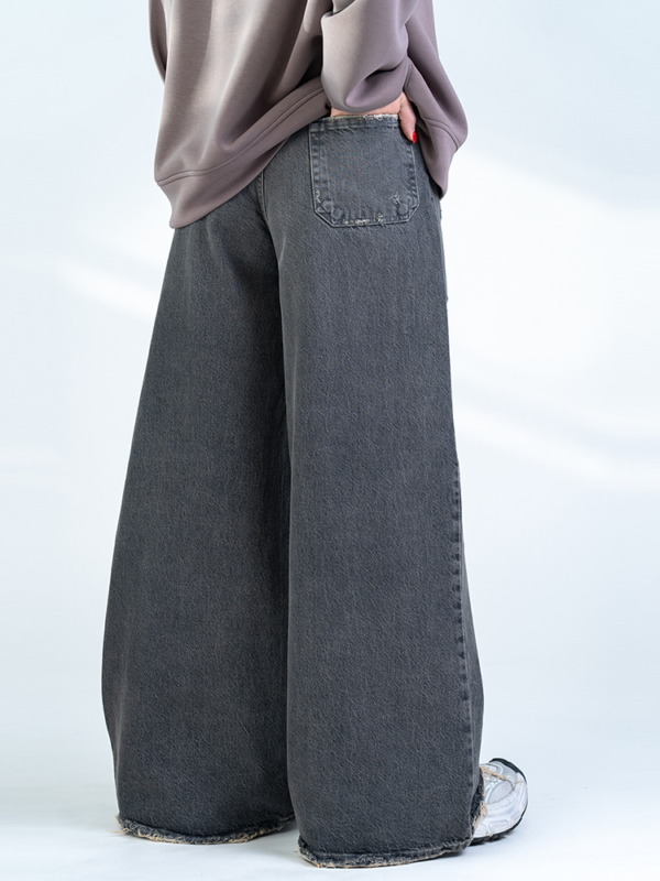 شلوارجین فول بگ قد 110 مشکی