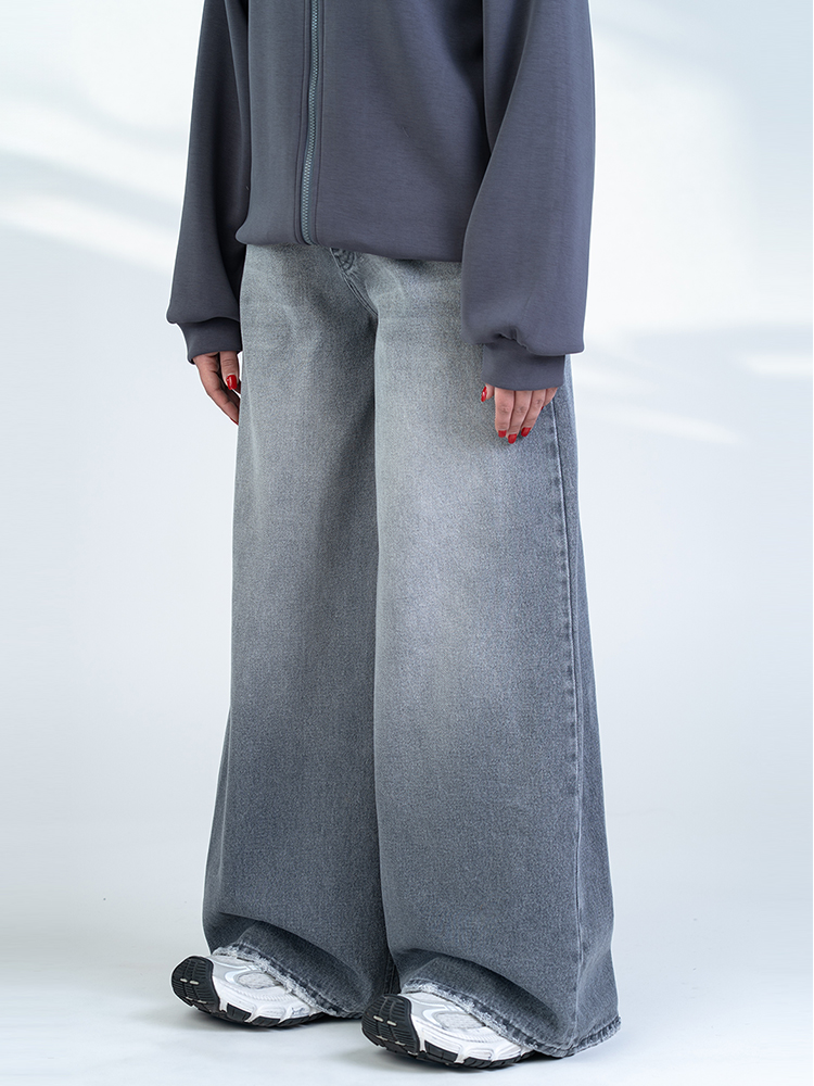 شلوار جین فول بگ قد 110 طوسی شلوار جین فول بگ قد 110 طوسی