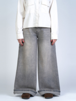 شلوار جین فول بگ قد 110 طوسی