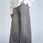 شلوار جین فول بگ قد 110 طوسی