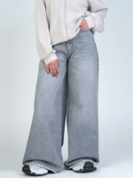 شلوار جین فول بگ قد 110 طوسی