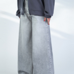 شلوار جین فول بگ قد 110 طوسی