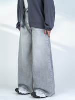 شلوار جین فول بگ قد 110 طوسی