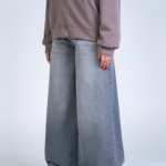 شلوار جین فول بگ قد 110 طوسی