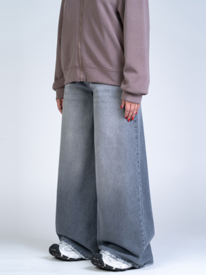 شلوار جین فول بگ قد 110 طوسی