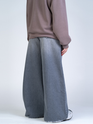 شلوار جین فول بگ قد 110 طوسی