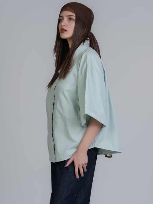شومیز پارچه ای روناس سبز