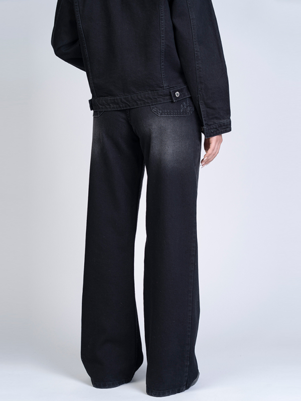 شلوار جین بگ قد 115 مشکی کد 21629 - Image 2