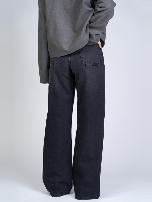 شلوار جین بگ قد 115 مشکی کد 21631 - Image 2