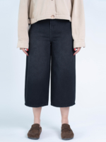 شلوار جین کراپ واید لگ قد 85 مشکی کد 21783 - Image 3