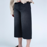 شلوار جین کراپ واید لگ قد 85 مشکی کد 21784