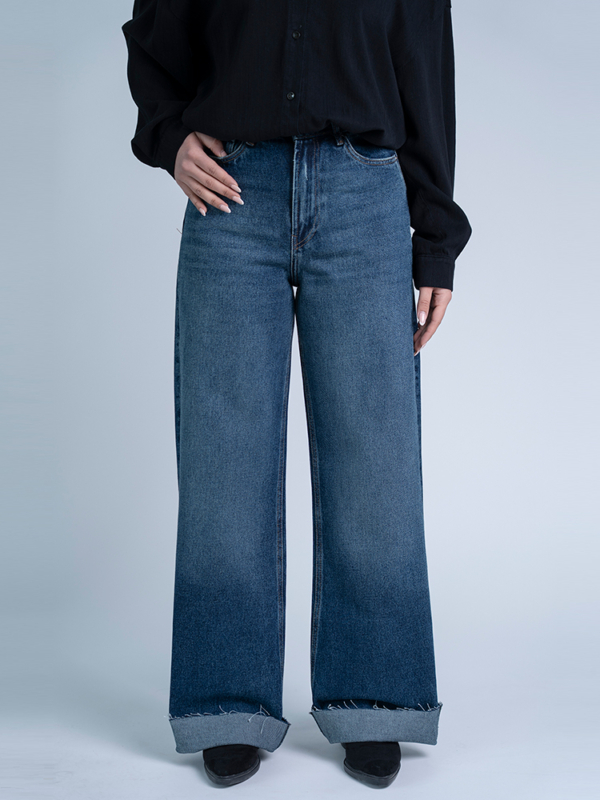 شلوار جین بگ قد 115 دمپا کات کد 22114 - Image 3