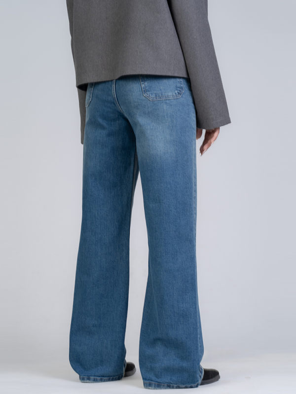 شلوار جین بگ قد 110 کم کش کد 22134 - Image 2