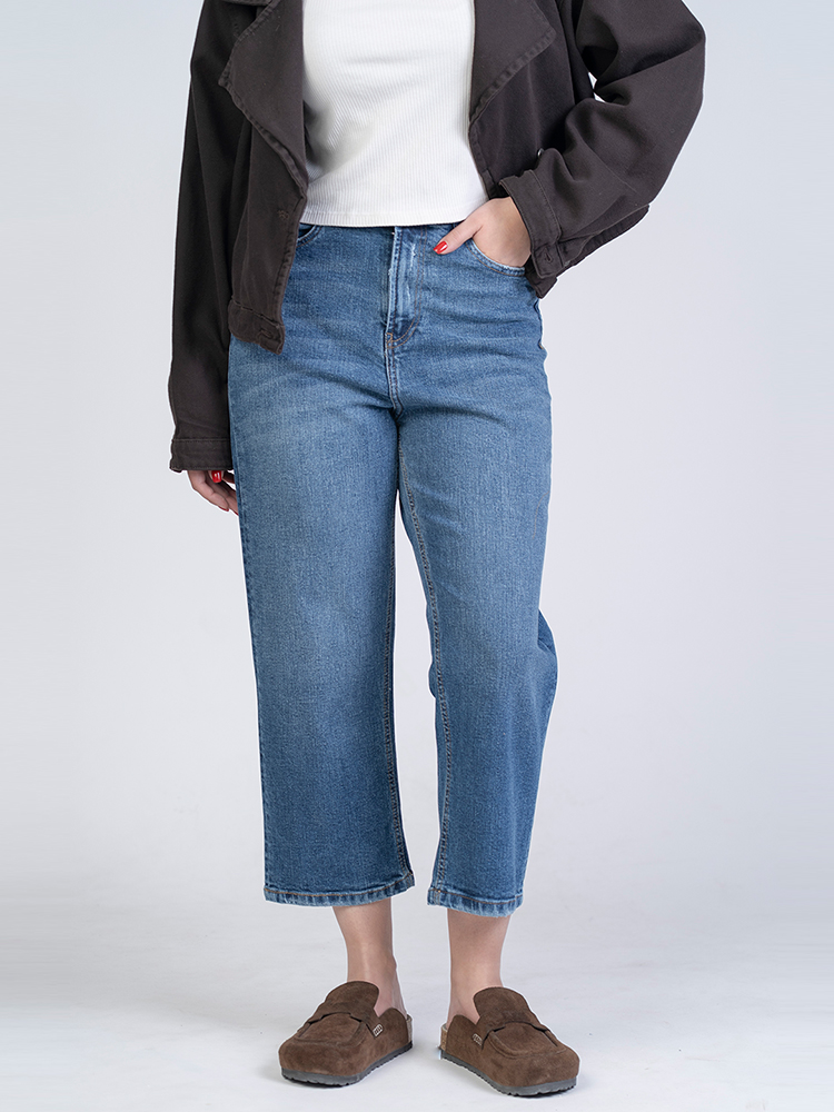 22143 (1) شلوار جین رگولار قد 90 کم کش کد 22143 - Image 1