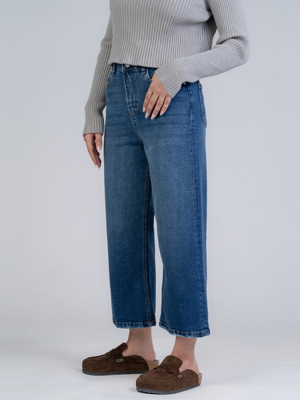 شلوار جین بگ قد 90 کم کش کد 22155 - Image 2