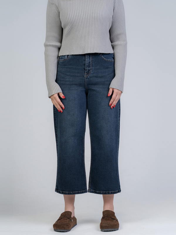 شلوار جین بگ قد 90 کم کش کد 22158 - Image 2