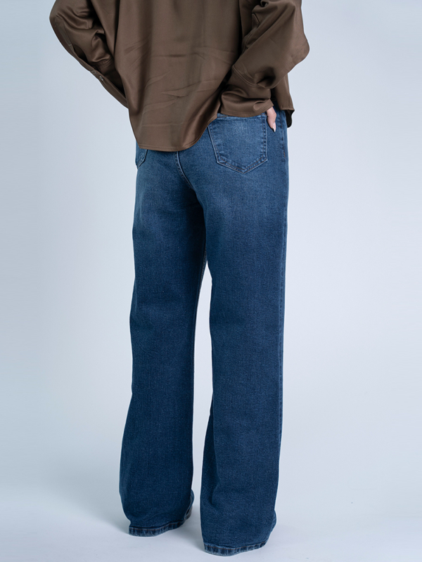 شلوار جین بگ قد 110 کم کش کد 22187 - Image 2