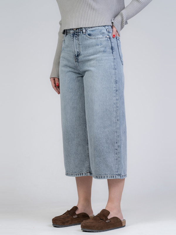 شلوار جین کراپ واید لگ قد 85 کد 22204 - Image 2