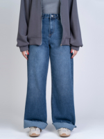 شلوار جین بگ قد 115 دمپا کات کد 22227 - Image 3