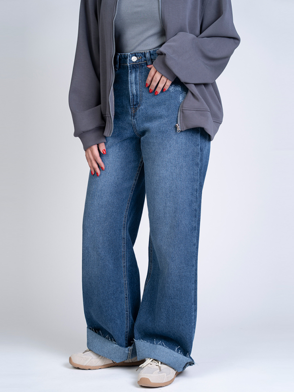 شلوار جین بگ قد 115 دمپا کات کد 22227 - Image 5