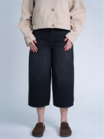 شلوار جین کراپ واید لگ قد 85 مشکی کد 22311 - Image 2