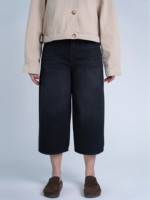 شلوار جین کراپ واید لگ قد 85 مشکی کد 22311 - Image 3