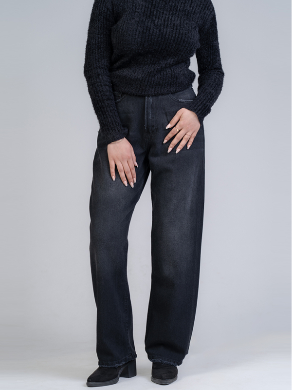 شلوار جین رگولار قد 110 مشکی کد 22317 - Image 3