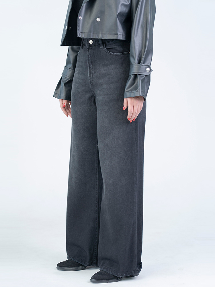 22329 (2) شلوار جین بگ قد 110 مشکی کد 22329 - Image 1