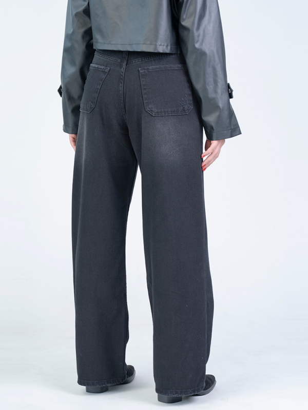 شلوار جین بگ قد 110 مشکی کد 22329 - Image 2