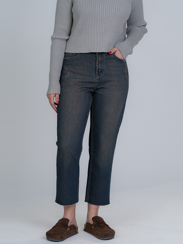 22351 (1) شلوار جین استریت قد 90 دمپا کات کد 22351 - Image 1