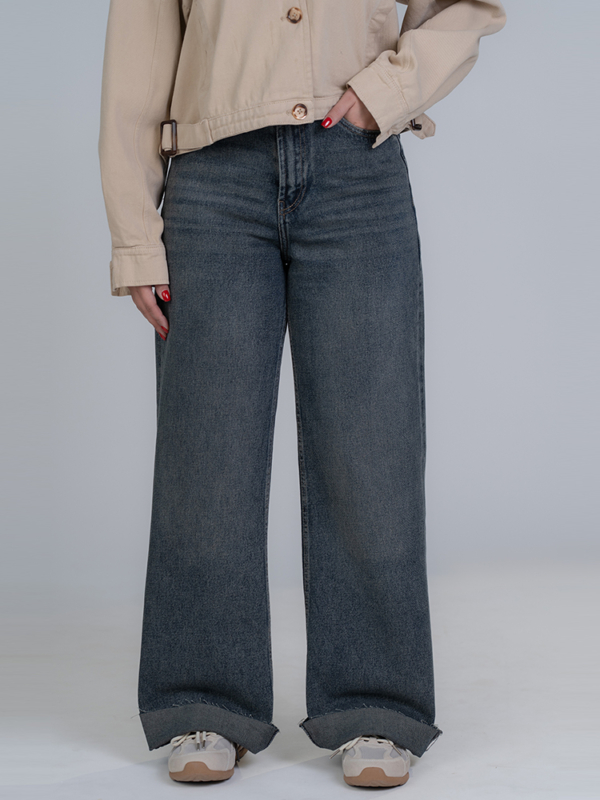 شلوار جین بگ قد 115 دمپا کات کد 22545 - Image 3