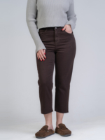 شلوار کتان استریت قد 90 دمپا کات قهوه ای کد 22672