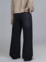 شلوار جین بگ قد 110 مشکی کد 22702 - Image 2