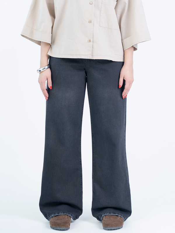 شلوار جین بگ قد 110 مشکی کد 22703 - Image 3