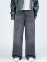 شلوار جین بگ قد 110 مشکی کد 22709 - Image 3