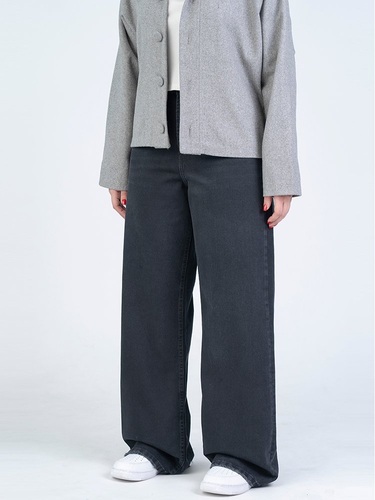 22710 (2) شلوار جین بگ قد 110 مشکی کد 22710 - Image 1