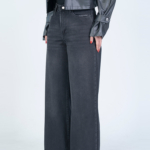 شلوار جین بگ قد 115 دمپا کات مشکی کد 22724