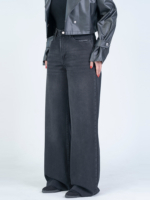 شلوار جین بگ قد 115 دمپا کات مشکی کد 22724