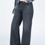 شلوار جین بگ قد 115 دمپا کات مشکی کد 22725