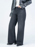 شلوار جین بگ قد 115 دمپا کات مشکی کد 22725