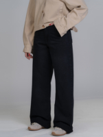 شلوار جین بگ قد 115 دمپا کات مشکی کد 22726