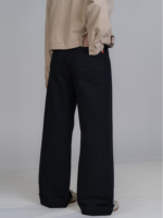 شلوار جین بگ قد 115 دمپا کات مشکی کد 22726 - Image 2