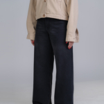 شلوار جین بگ قد 115 دمپا کات مشکی کد 22727