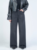 شلوار جین بگ قد 115 دمپا کات مشکی کد 22728 - Image 3