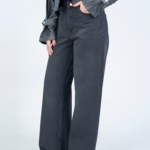 شلوار جین بگ قد 115 دمپا کات مشکی کد 22728