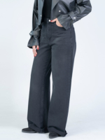 شلوار جین بگ قد 115 دمپا کات مشکی کد 22728