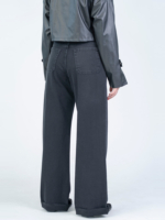 شلوار جین بگ قد 115 دمپا کات مشکی کد 22728 - Image 2