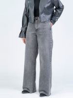 شلوار جین بگ قد 115 دمپا کات مشکی کد 22729