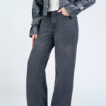 شلوار جین بگ قد 115 دمپا کات مشکی کد 22730